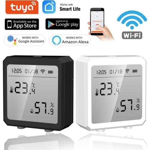 Tuya Smart WIFI Temperature And Humidity Sensor Indoor Hygrometer Thermometer Detector Remote Control Support Alexa Google Home
