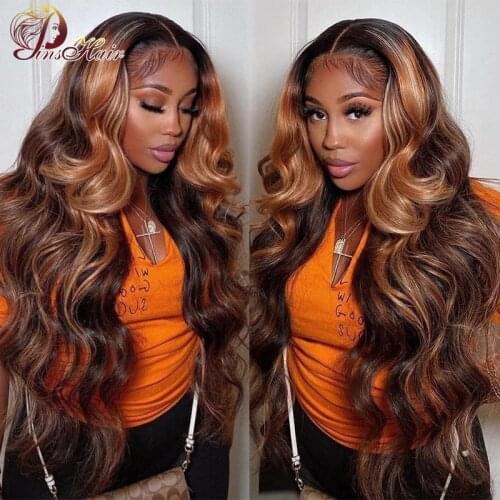 Highlight Lace Front Wig Body Wave Wigs Peruvian P4/30 Lace Front Wig For Women Human Hair Wig Pre Plucked Transparent Pinshair