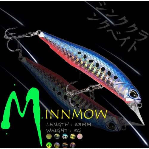 WALK FISH Minnow 63MM 5G Fishing Lure Suspending Pesca Japanese Design Isca Perch Sinking Artificial Bait Fishing Bait
