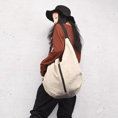 YourSeason Ladies Retro 2021 Cotton And Linen Bag Multiple Methods Casual Solid Color Women Shoulder Backpack