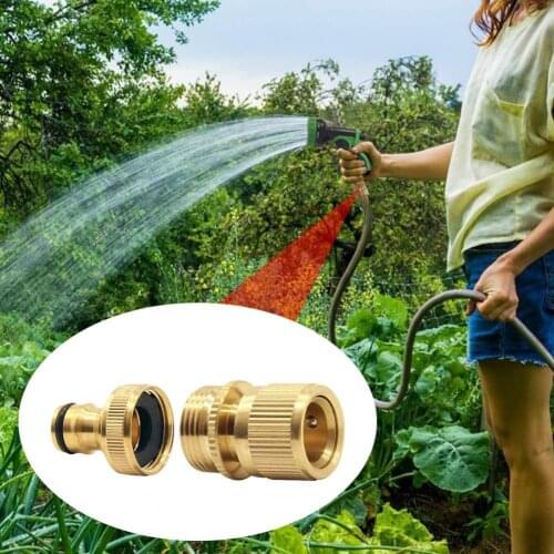 2Pcs Hose Connectors High Durability Rust-proof Copper Male Female Brass Hose Connector Garden Female Quick Connector Parts