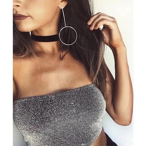 2018 Fashion Women Sparkle Tube Crop Tops Bling Bling Camis Sexy Crop Tops