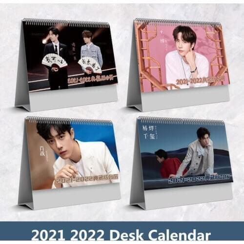 2021 Chen Qing Ling Desk Calendar Xiao Zhan,Wang Yibo Character Calendars Daily Schedule Planner 2021.01-2022.12