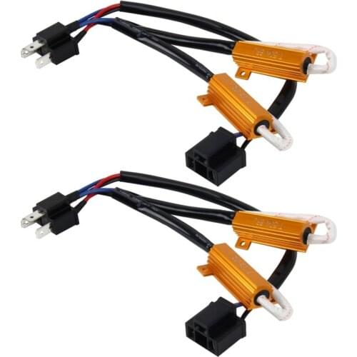 50W H4 Car Load Resistor Error Canceller LED Decoder Canbus Free Wiring Canceller Decoder Light h4
