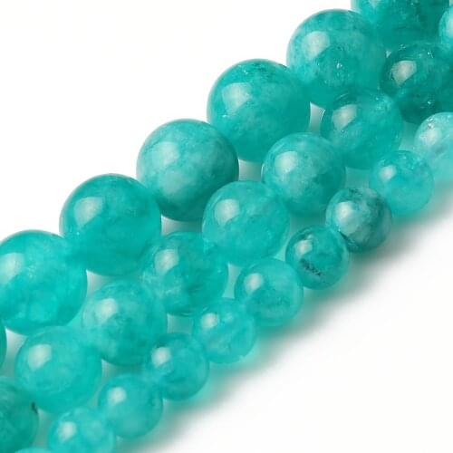 6/8/10mm Natural Stone Beads Blue Amazonite Loose Round Beads for Jewelry Making DIY Bracelet 15inch Mineral Beads