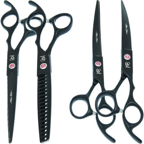 7" Professional Pet Grooming Cutting Scissors Curved Shear 40% Cut Rate Thinning Tijeras Steel 440c Dog Tesouras Supplier B0033A