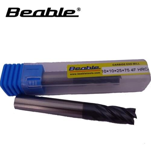 Beable 10*10*25*75 4Flute end mill HRC45 10mm milling cutter metal cutting tools milling machine tooling center cutting end mill