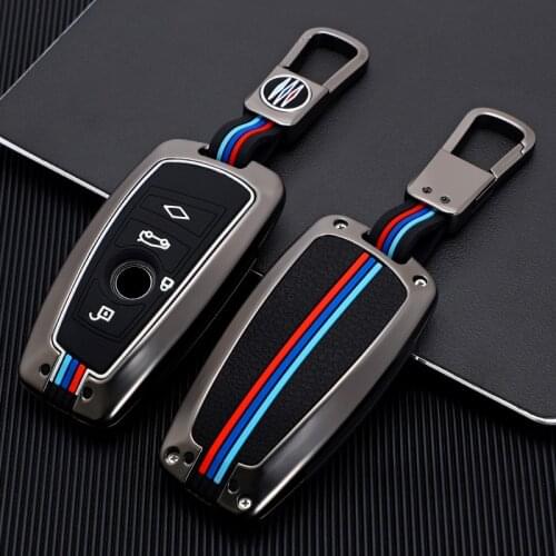 Galvanized Alloy Car Smart Key Fob Case SKin Cover for BMW 3 4 5 Series 320i 530i 550i F20 F21 F30 F31 F25 F01 F02 Keychain