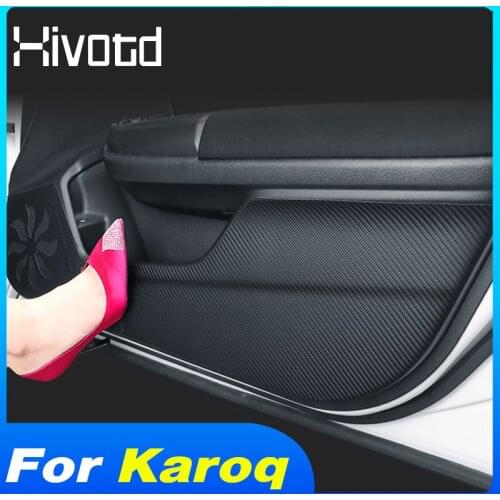 Hivotd Door Anti-Kick Sticker Interior Parts Car Door Anti Kick Mat Auto Protection Film For Skoda Karoq 2018-2021 Accessories