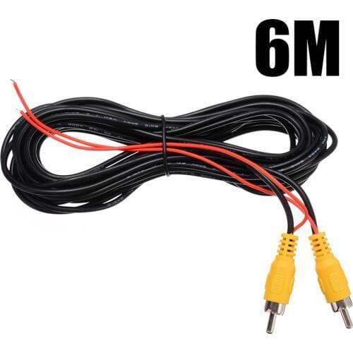 6M RCA Video Signal Cable For Car Rear View Camera Phono Plug To Plug Camera Extension Cables For Parking Rearview Camera
