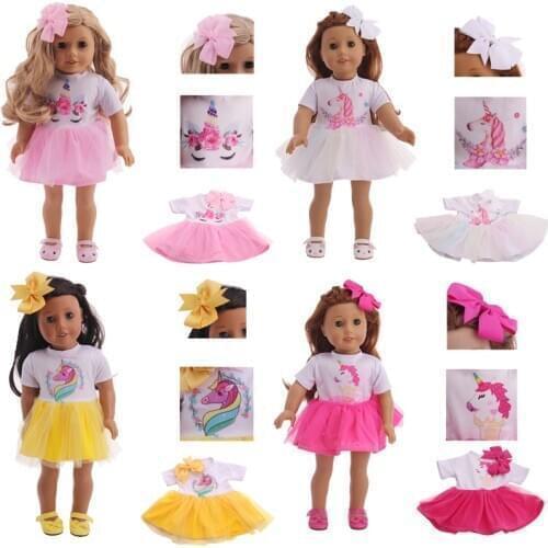 Doll Clothes Unicorn Owl Meraid Skirt For 18 Inch American&43 Cm Born Baby Generation Girls Russian DIY Toy Gift