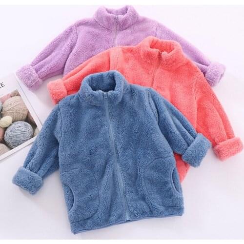 Family Matching Jacket Mother Kids Coat Autumn Winter New Flannel Zipper Coat Women Girl Thick Long Sleeve Tops Children Clothes