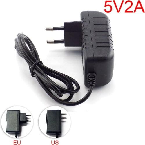 Micro USB AC to DC Power Adapter supply US EU Plug Iuput 100V - 240V Converter charger Output DC 5V 2A 2000mA for Raspberry Pi