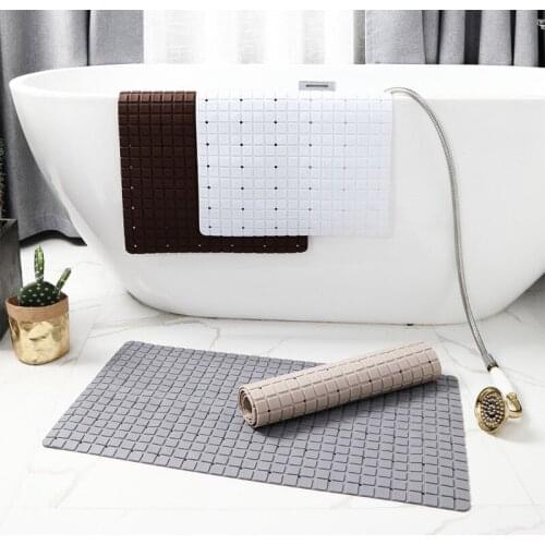 Non-slip Bath Mat PVC Strong Suction Sucker Bath Mats Safety Soft Massage Bathroom Mats Shower Pad Home Bathroom Bathtub Mat