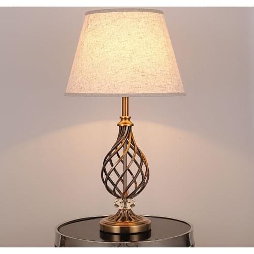 American new Chinese style simple European industrial iron crystal table lamp hotel engineering creative decorative lamp WF12252