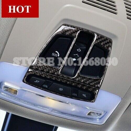 For BMW X5 X6 F15 F16 Carbon Fiber Front Reading Light Trim Cover 2pcs Car accesories interior Car Trim