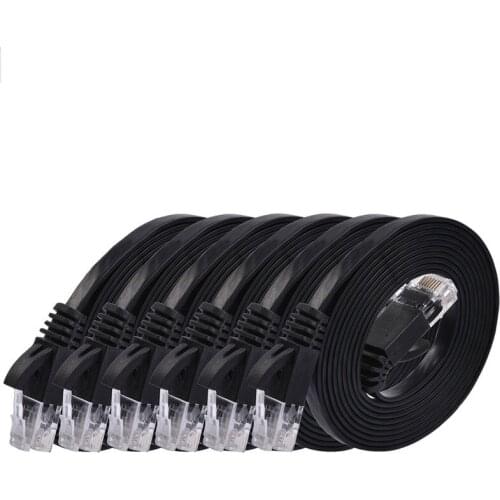 6pack 15m 50FT cable CAT6 Flat UTP Ethernet Network Cable RJ45 Patch LAN cable black/ blue / white color
