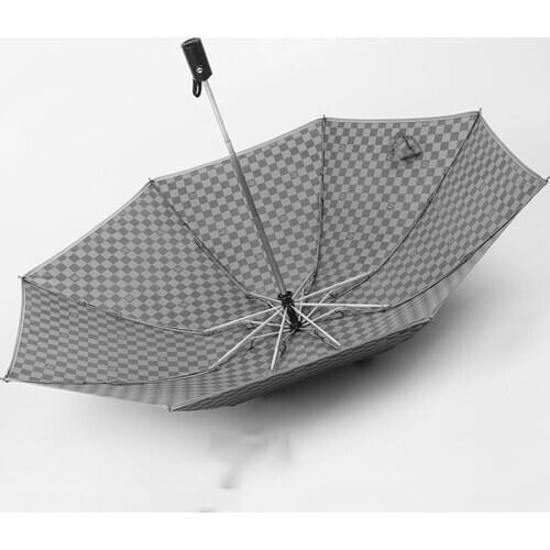 Striped or Checkered Folding Fully Automatic Open and Close Car Umbrella Sunscreen/rain Shelter Multi-function Car Supplies