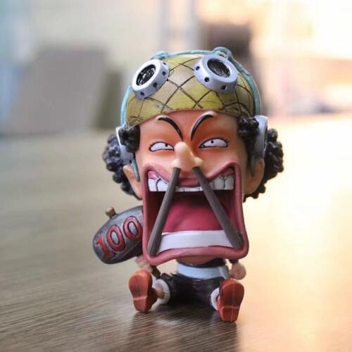 One Piece Q Usopp Funny Chopsticks Cute Sitting Ver. PVC Action Figures OP Luffy Zoro Lovely Collectibles Model 10cm