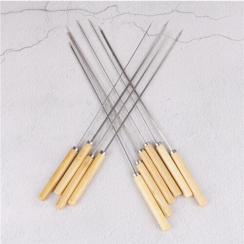 10pcs Stainless Steel Barbecue BBQ Skewers Needle Kebab Kabob Stick 35cm