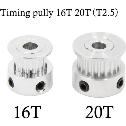 3D printer T2.5-16 T2.5-20 timing pulleys 16 20 tooth synchronous pulley bore 5mm matching timing belt 6mm