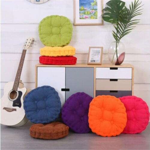 New 36cm Round Plaid Tatami Chair Pad Back Cushion Thicker Soft Corduroy Washable Cotton Home Decor Floor Mat QB672712