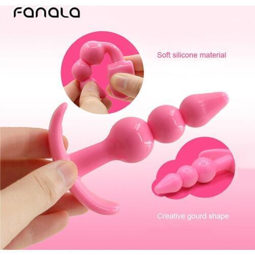 FanaLa Silicone Anal Beads Plug Vaginal G-spot Massager for Women Couple Bullet Adult Masturbation Vibrator Sex Toys
