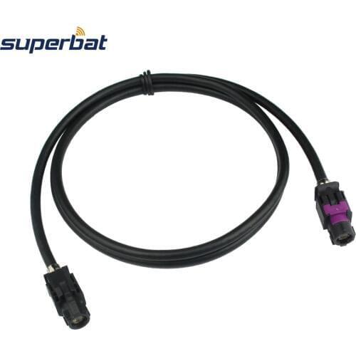 Superbat HSD Fakra A Black/9005 LVDS Connetor Jack to Female Pigtail Cable 3M 100 Ohm Dacar 535 4pole for BMW Benz Audi
