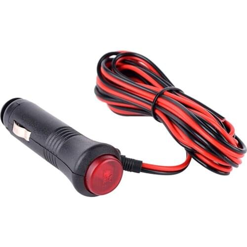 2x 1.5m 12V Car Lighter Power Plug Extension Cable LED Switch Fuse Plastic+ Copper