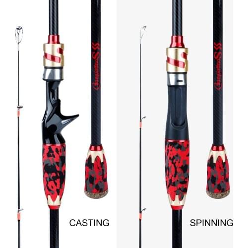 Sougayilang Casting Spinning Fishing Rod Carbon Fiber 4 Section 1.8-2.1M Lure Rod Freshwater SaltWater Travel Rod Fishing Tackle