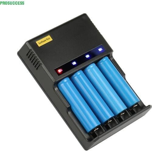 4 PC LED lithium Battery Charger li-ion 18650 18350 16340 14500 AA AAA NiCD NMH charger smart usb 18650 battery charger aa aaa