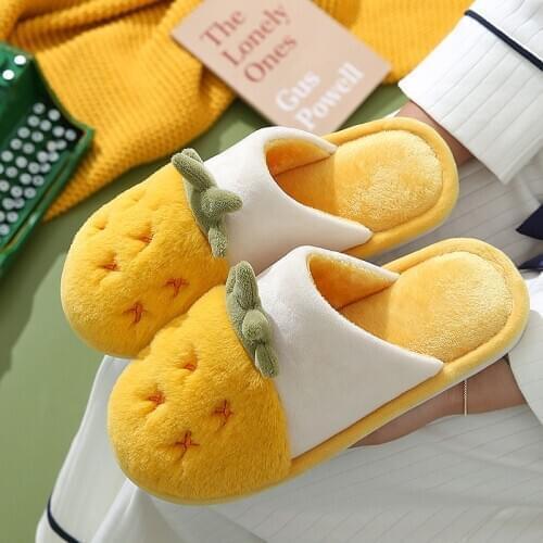 Mr Co Cotton Slippers Women Winter 2020 New Warmth Thick Bottom Cute Home Couple Non-slip Indoor Slippers Men Winter