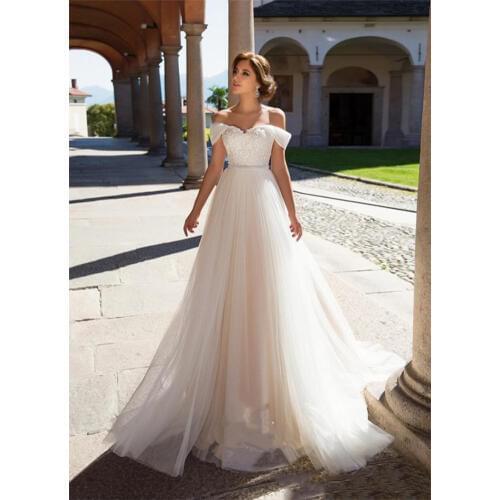 Elegant Lace Wedding Dress Vestidos de novia 2019 Simple Bridal Dress Sweetheart Sexy Romantic Floor Length Wedding Gowns