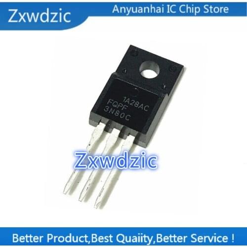 Zxwdzic 10pcs new imported original FQPF3N80C 3N80C TO-220F MOS FET 3A 800V