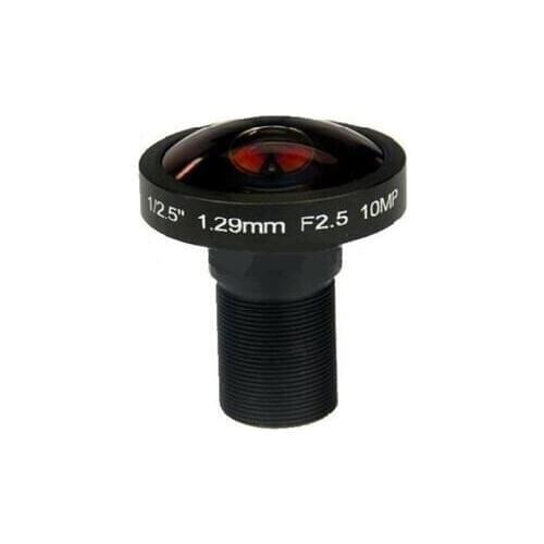 1/2.5 inch 1.29mm F2.5 185 degree m12 mount 10mp fisheye lens for 360VR