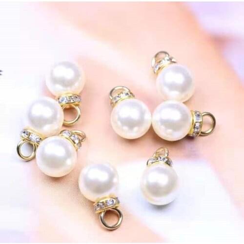 200pcs 12x19mm Sheep Eye Nail Pearl Pendant Woman For Jewelry Making Diy Earrings Necklace Gift Box Decorative Pendant Wholesale