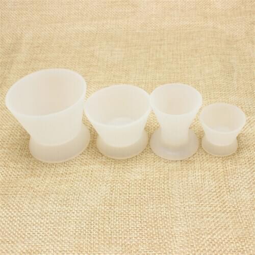 4pcs/set New Self-solidifying Cups Dental Lab Silicone Mixing Cup Dentist Dental Equipment Rubber Mixing Bowl
