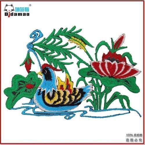 50pcs/Lot Weird Stuff Mandarin Duck Embroidery Patches Letters Clothing Decoration Accessories Diy Iron Heat Transfer Applique
