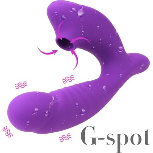 IKOKY Clit Sucker Vibrator Dildo Vibrator Oral Tongue Sucking G Spot Massager Clitoris Vagina Stimulator Sex Toys for Women