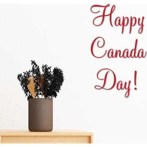 Celelbrate Happy Canada Day Maple Leaf Simple Line-drawing Removable Wall Sticker Art Decals Mural DIY Wallpaper for Room Decal