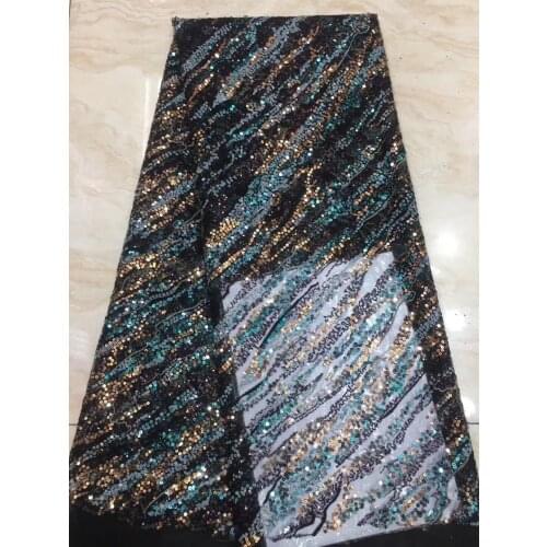 French Tulle Lace Fabric Sequin Embroidered African Mesh Lace Fabric 2021 High Quality Nigeria Wedding D40861