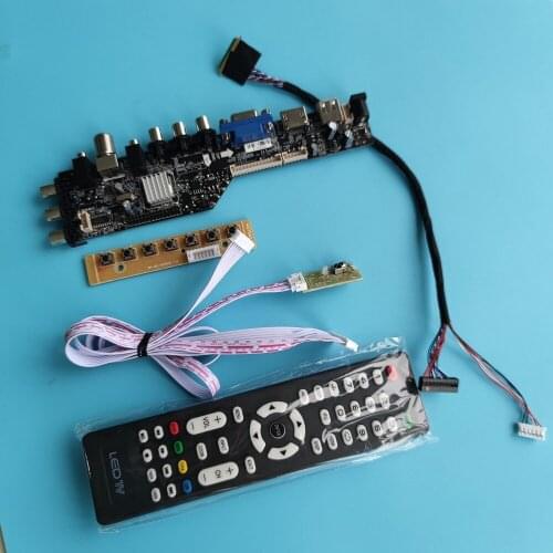 Kit For LTN133AT30-401 LED USB VGA TV 1366X768 DVB-T DVB-T2 controller HDMI-compatible AV board digital 13.3" remote Panel LCD