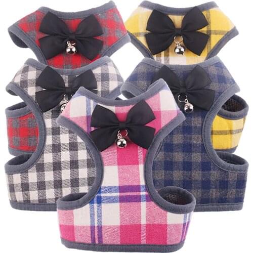 Fashion Plaid Cat Harnesses for Cats Summer Mesh Pet Harness and Leash Set Kitten Kitty Mascotas Small Pet Dog Puppy Products