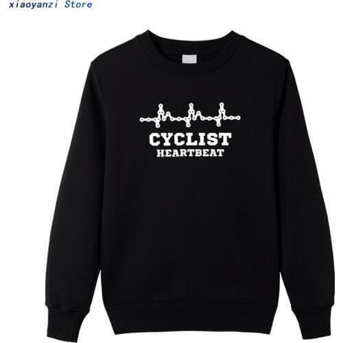 Mens CYCLINGer Cyclist Heartbeat Mountain Road Bike Funny Bicycle Men Casual LONG Sleeve Chinese Style Hoodies, Sweatshirts