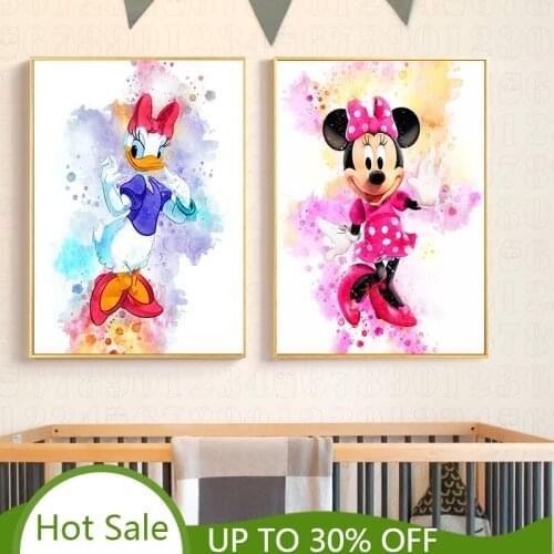 Disney Mickey Mouse and Donald Duck Cartoon Canvas Painting Posters and Prints Wall Art Picture for Kids Room Decor Cuadros