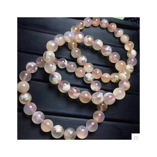 Natural Cherry Pink Agate Gemstone Beads Bracelet AAA 8~9mm