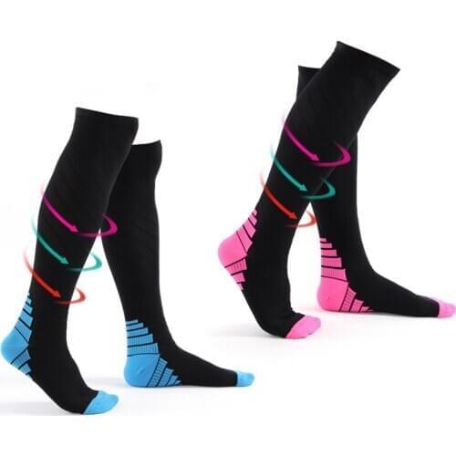 2pairs Compression Socks Cycling Running Outdoor Long Tube Compression Socks Mens and Womens Long Tube Leggings Sports Socks