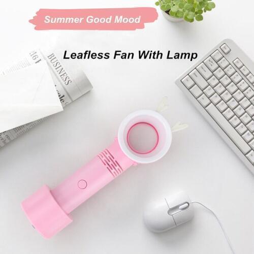 Newest Portable Handheld Bladeless Fan USB Rechargeable Leafless Cooling Fan Cooler with 3 Speed Level Home Office Outdoor Fan