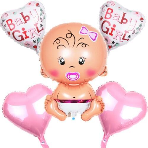 New 5pcs/lot baby shower foil Balloons Birthday Party Decorations air balls Girl Boy Birthday Helium balloon party supplies