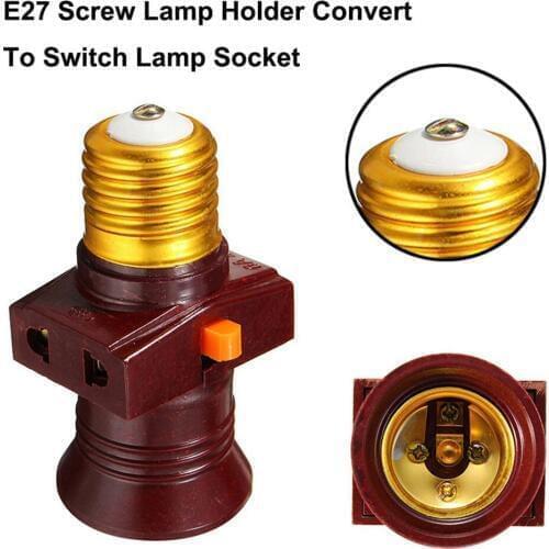 New Light Bulb Base E27 Screw Lamp Base Holder Converter Socket To With Socket Switch Adapter Rated Voltage AC110-250V 6A